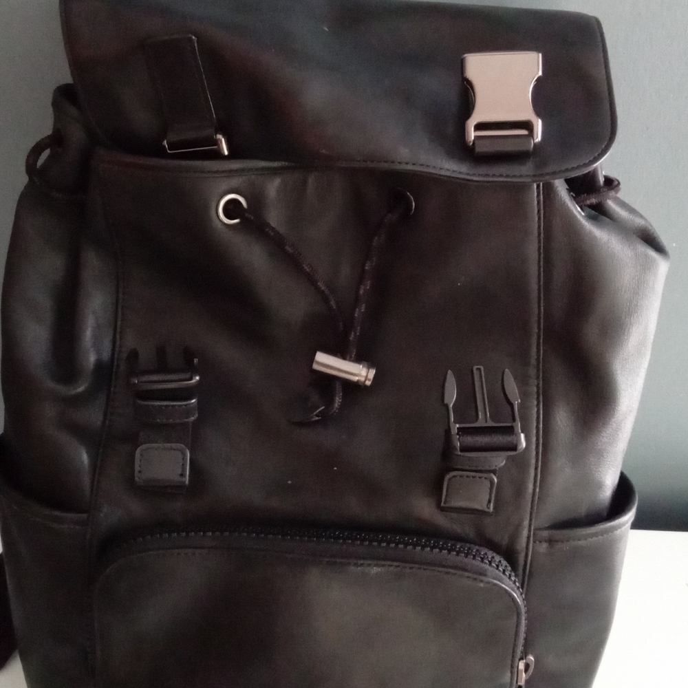 Coach Black Leather Metropolitan Backpack Bag Tra… - image 7
